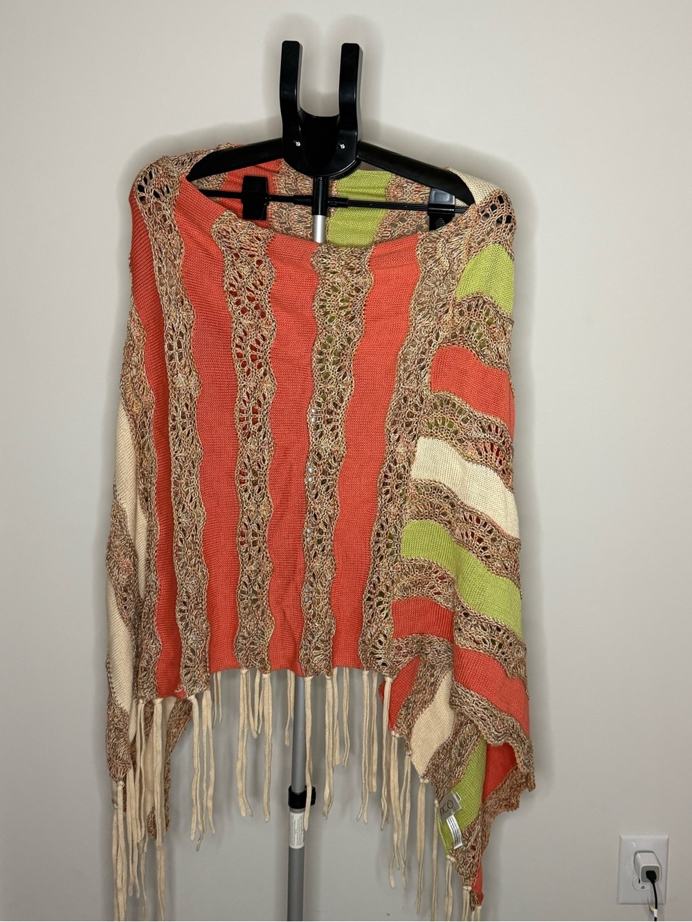 RICO Fringed Knit Poncho / Wrap – L/XL Women’s